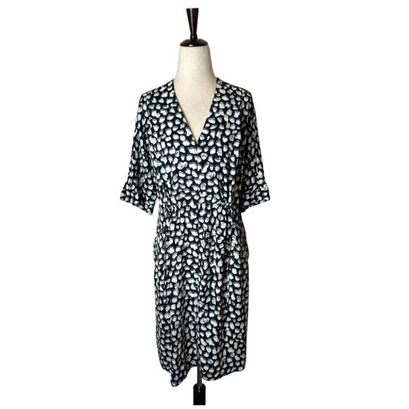 NIC+ZOE Dresses & Skirts - Nic + Zoe Dress Women Small Black Ivory Dotted Cinch Waist Tunic‎ Shift Preppy